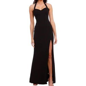 LIKELY Claire Black Sweetheart Neckline Side Slit Gown US 4